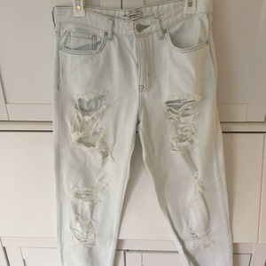 Light Wash Super Distressed Boyfriend Jeans